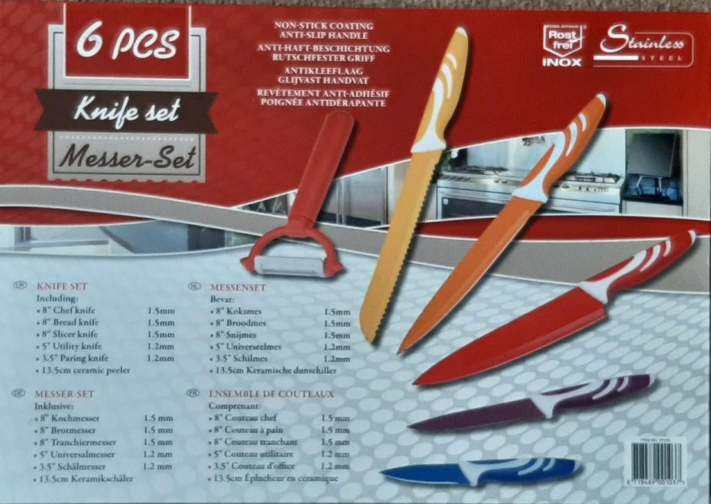 Inox messenset (6-delig), Huis en Inrichting, Keuken | Bestek, Ophalen of Verzenden, Nieuw, Rvs of Chroom, Bestekset