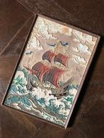 Keramiek wandbord tegel met schip delfts, Antiek en Kunst, Ophalen of Verzenden