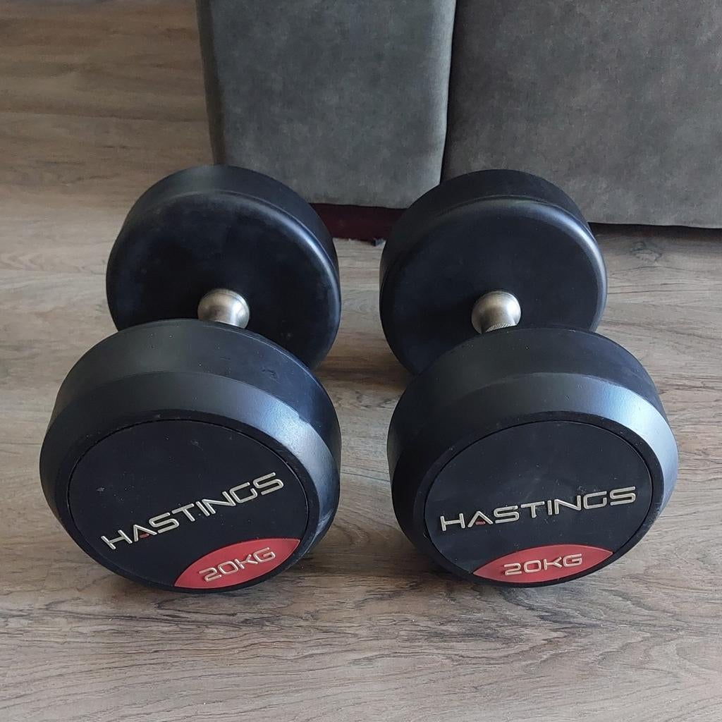 Hastings dumbbells 2x20 kg in prima kwaliteit, Ophalen, Gebruikt, Benen, Dumbbell