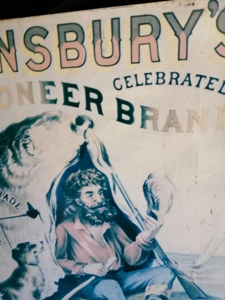 Oude amerikaanse metalen originele reclame bord 40x30 cm, Reclamebord, Gebruikt, Ophalen of Verzenden, X