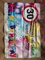 Spandoek Happy Birthday 30 - Maakt de buurt weer prettig!, Ophalen of Verzenden, Gebruikt, Versiering, Verjaardag