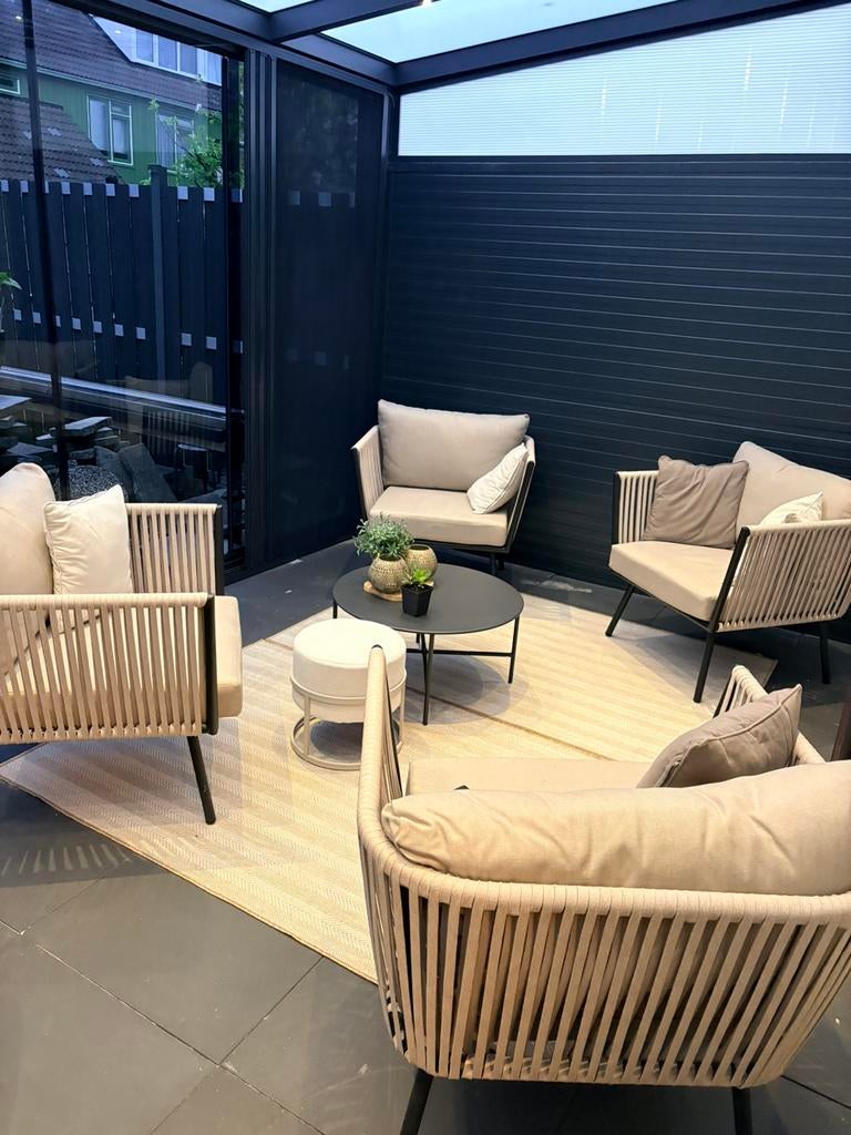 Loungeset (4 bankjes), Tuin en Terras, Ophalen, Zo goed als nieuw, Wicker