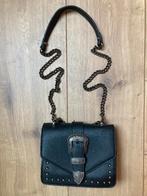 stoer zwart schouder tasje met 2 binnenvakjes B17xH14xD5cm, Ophalen of Verzenden, Gebruikt, Zwart, Overige merken