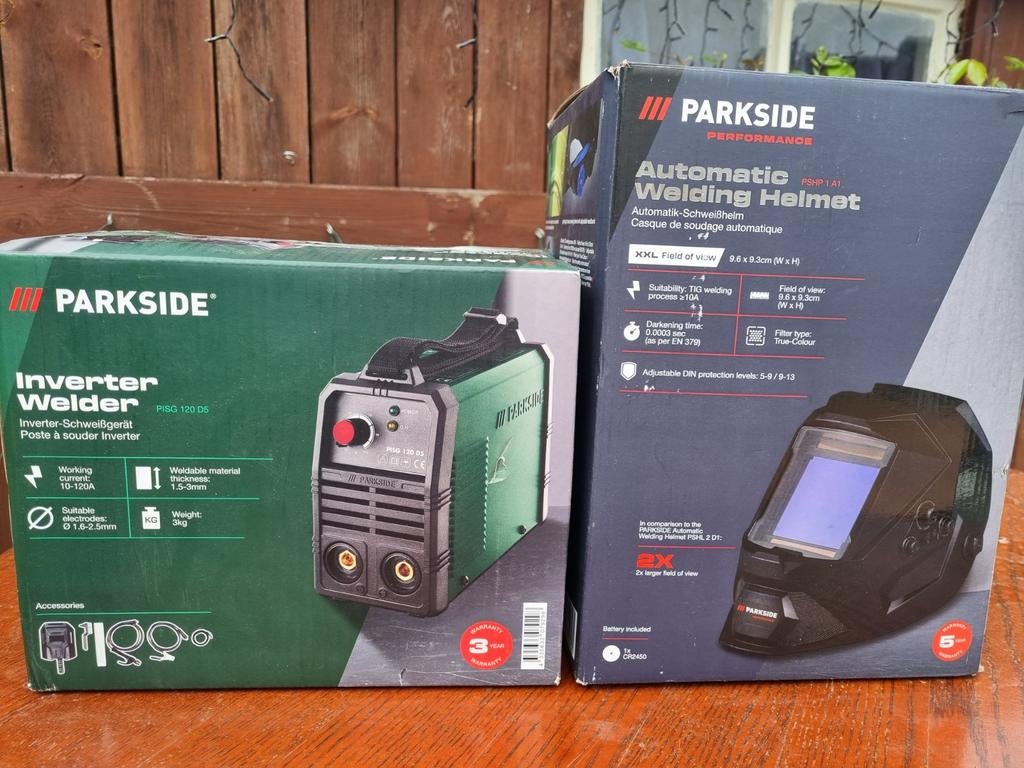 Parkside lasapparaat PISG 120 D5 + Lashelm NIEUW, Doe-het-zelf en Verbouw, Gereedschap | Lasapparaten, Ophalen of Verzenden, Nieuw