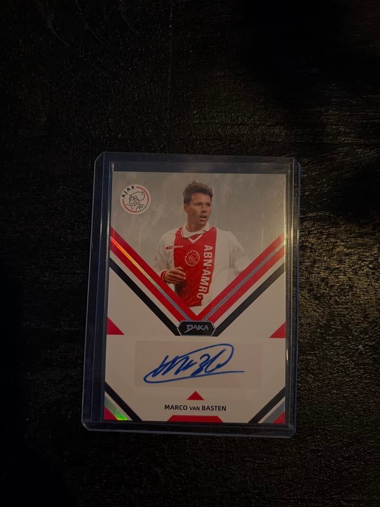 Marco van Basten Gesigneerde Daka Ajax Kaart, Ophalen of Verzenden, Nieuw, Ajax, Spelerskaart