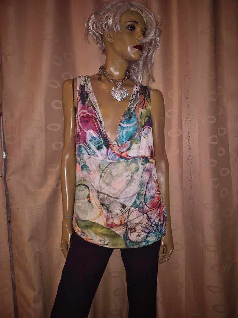 Kleurrijke mouwloze top van la Ligna maat L, Kleding | Dames, Tops, Overige kleuren, Maat 42/44 (L), Ophalen of Verzenden, Zo goed als nieuw