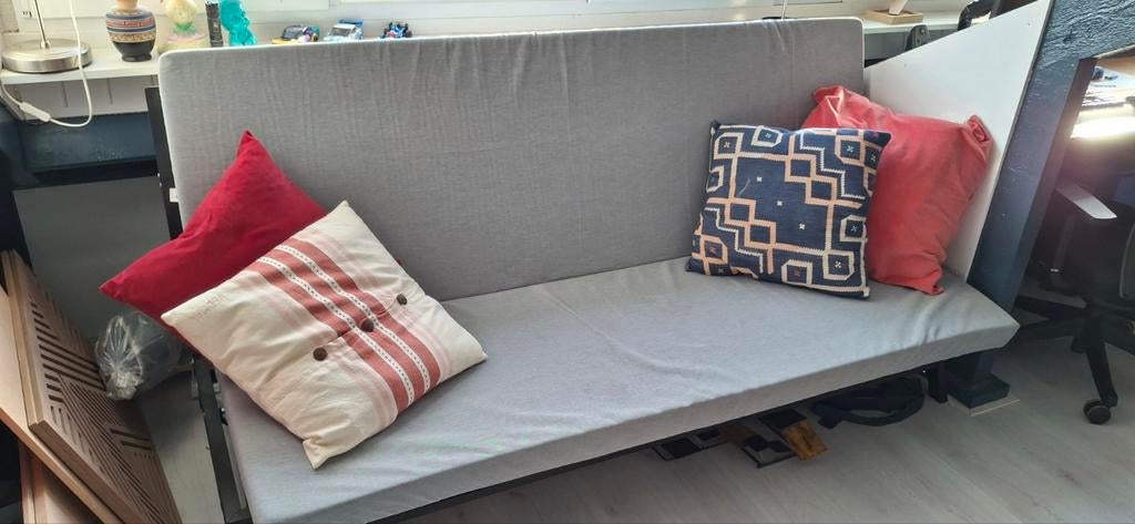 Slaapbank ikea backaby, Ophalen, 190 cm of minder, Overige maten, Grijs