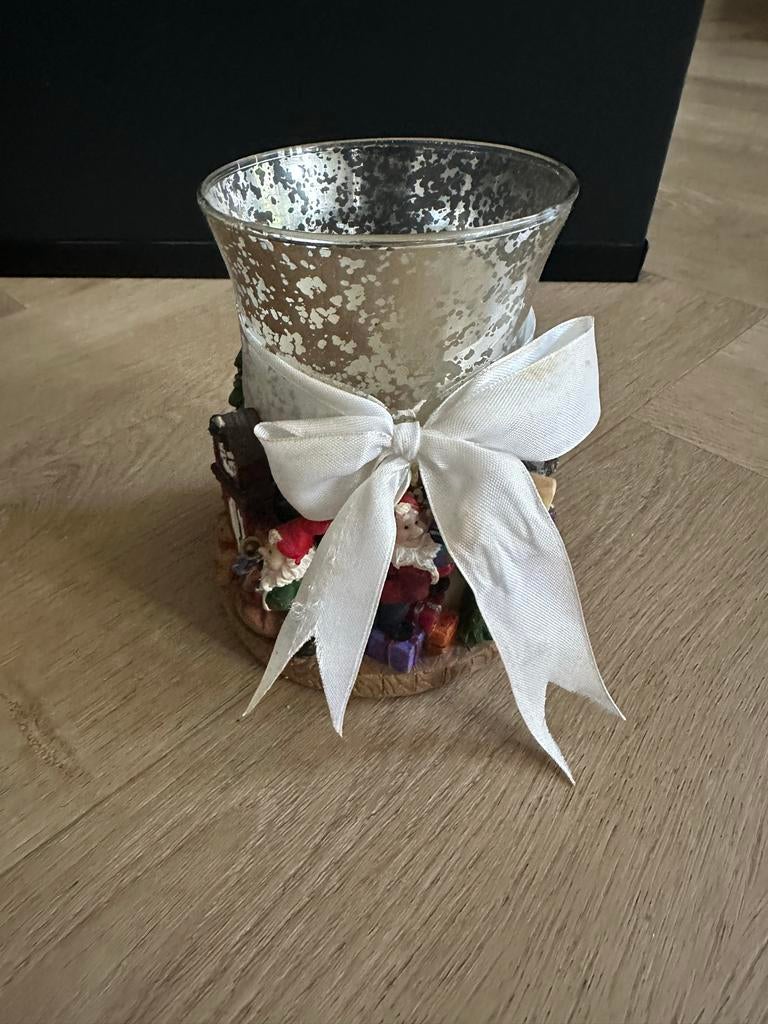 Kerst Kandelaar met Strik, Ophalen of Verzenden, Gebruikt