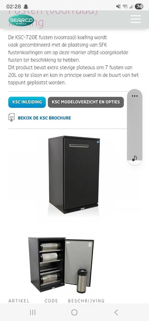 Serrco Bierfusten voorkoeler- Nieuwstaat, Ophalen of Verzenden