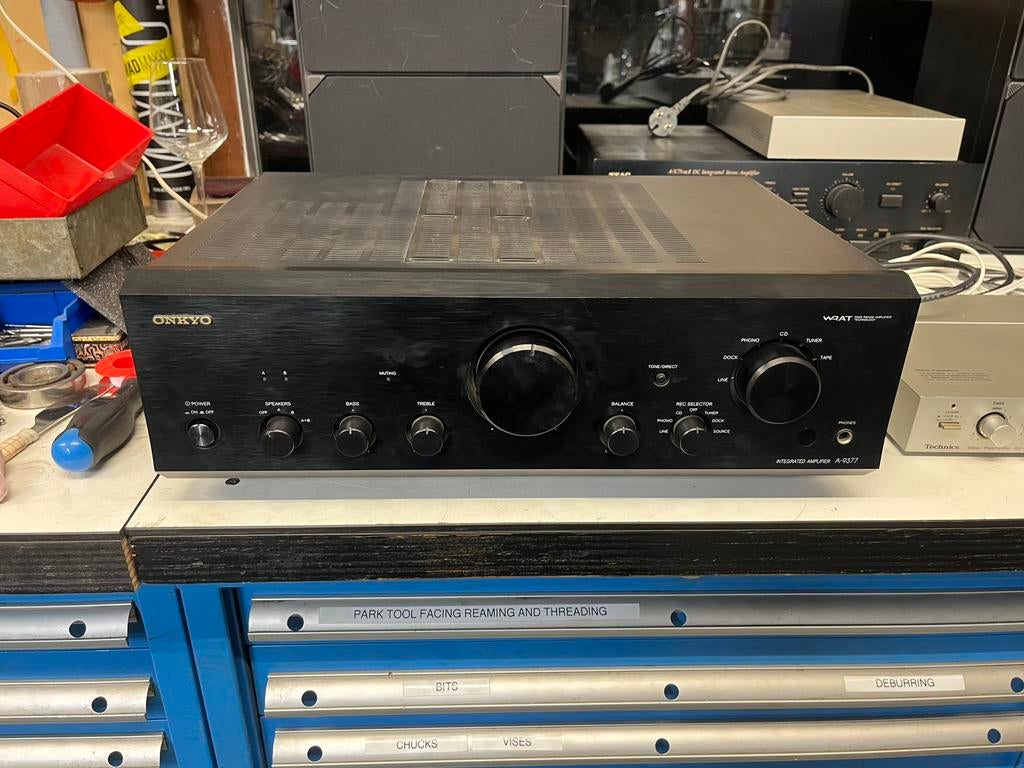 Onkyo a-9377 versterker., Ophalen, Zo goed als nieuw, 120 watt of meer, Onkyo
