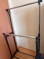 Verrijdbare kledingrek met dubbele stang, Kleding | Dames, Kledingrekken, Ophalen, Met wielen, Gebruikt