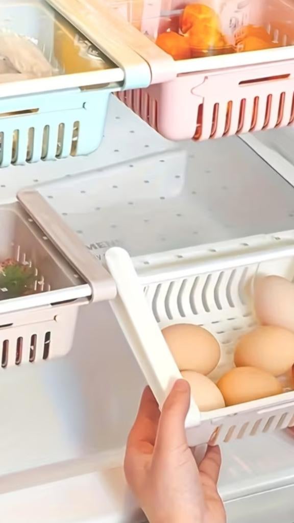 2 koelkast organizers wit, sterk, Huis en Inrichting, Keuken | Keukenelementen, Ophalen, Minder dan 50 cm, Wit, Nieuw