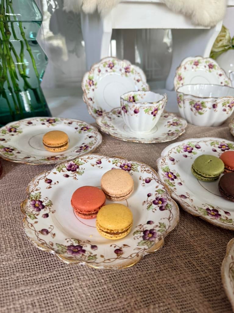 Melba China daisy antiek thee koffie taart servies 1890, Antiek en Kunst, Ophalen