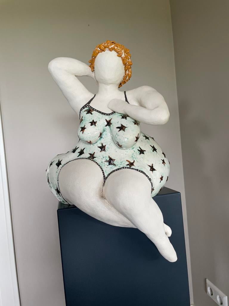 Dikke Dame Keramiek - Suus Beemsterboer - 52x33 cm, Ophalen, 50 - 100 cm, Handgemaakt, Steen of Keramiek