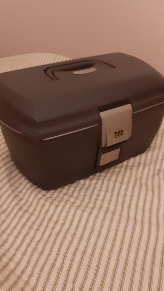 Make-up koffer hardcase met spiegel en kinderslot zgan, Met slot, Ophalen of Verzenden, Zo goed als nieuw, Grijs