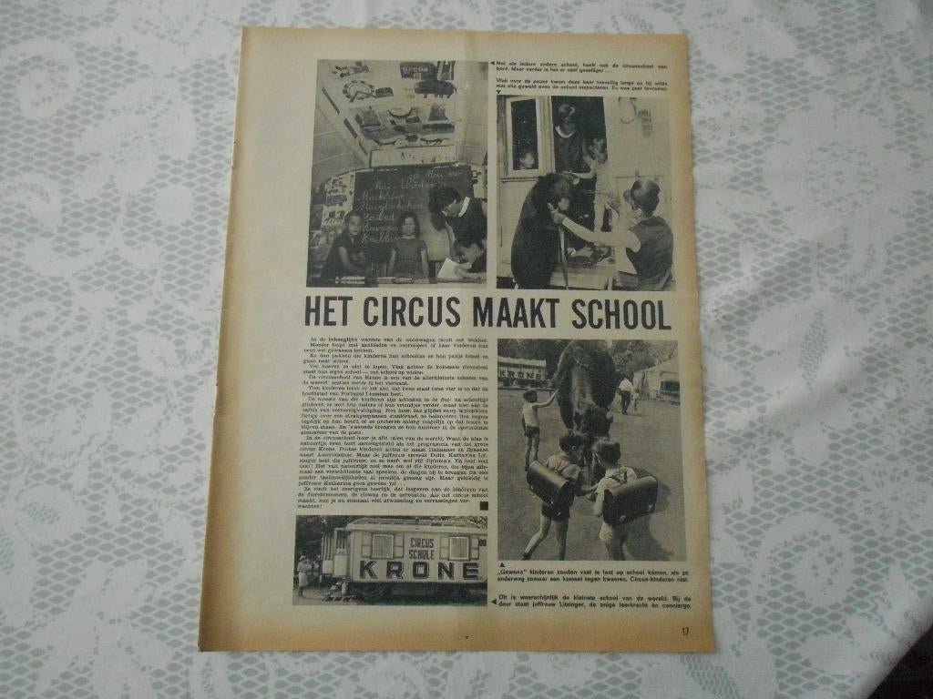 Circus Krone. Circusschool. 1965., Verzamelen, Tijdschriften, Kranten en Knipsels, Ophalen of Verzenden, 1960 tot 1980, Knipsel(s)