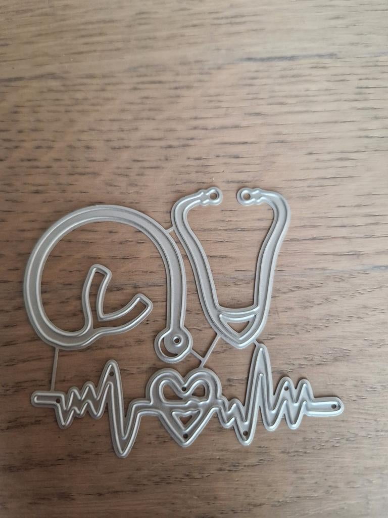 Snijmal dokterspullen - stethoscoop en hartslag, Ophalen of Verzenden, Nieuw