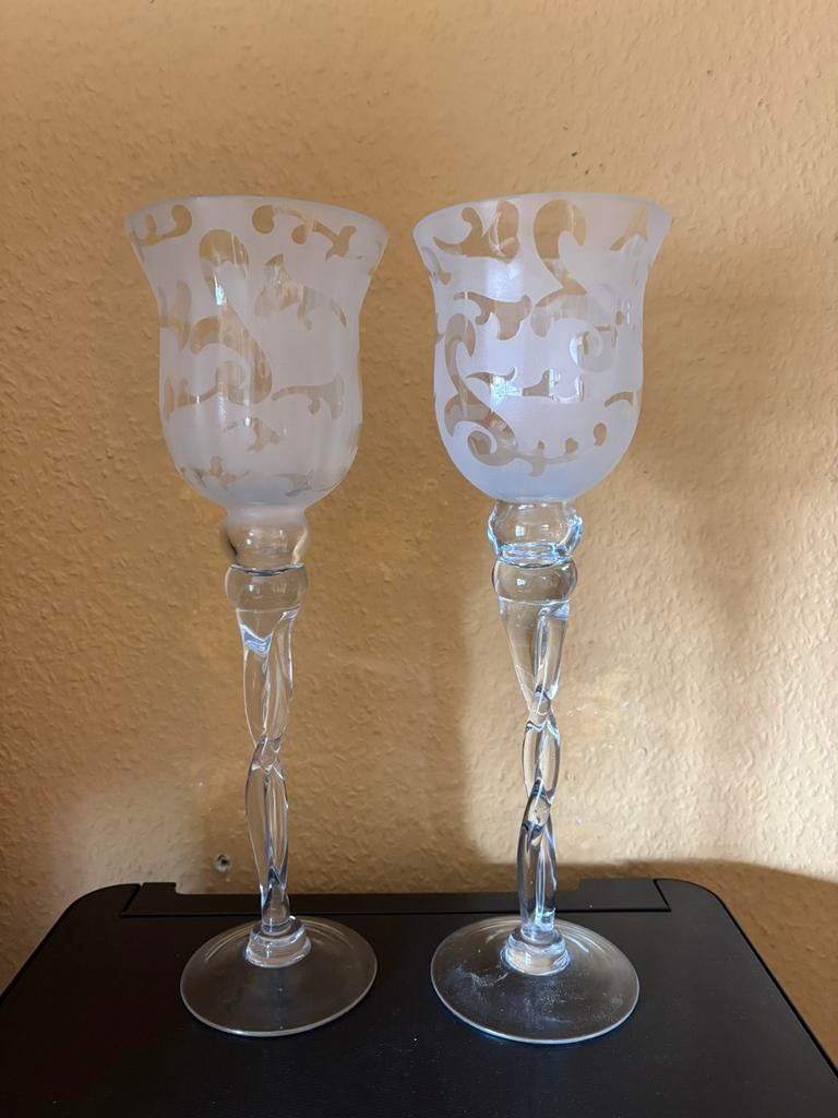 Twee Windlichten  35 cm, Ophalen of Verzenden