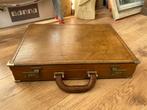 Vintage leder koffer aktetas attache leer lederen cijferslot, Ophalen of Verzenden, Zo goed als nieuw, Minder dan 35 cm, Minder dan 50 cm