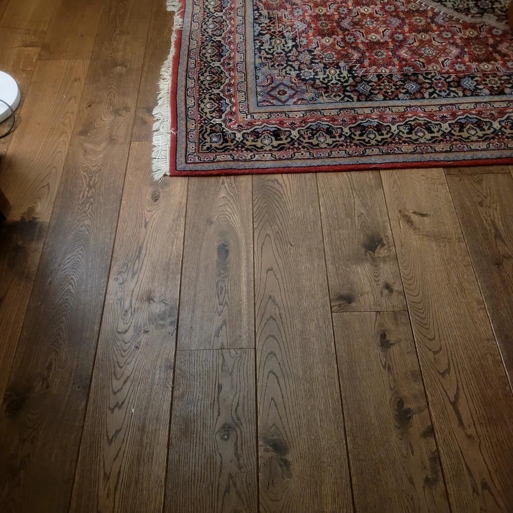 Houten vloer +/- 20m2, Ophalen, Gebruikt, Bruin, Rechthoekig