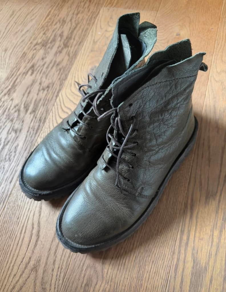 MOMA halfhoge veter laarzen mt. 38, Kleding | Dames, Schoenen, Verzenden, Lage of Enkellaarzen, Zo goed als nieuw, Groen