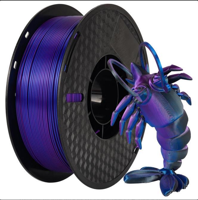 Geeetech PLA Silk filament 1kg Zwart-blauw-paars 1,75mm, Computers en Software, 3D-printerbenodigheden, Nieuw, Ophalen of Verzenden