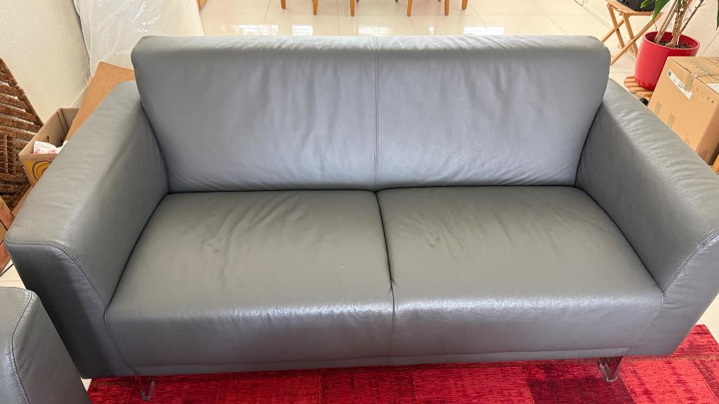 2-zits Montel leren bank, Huis en Inrichting, Banken | Bankstellen, Ophalen, 150 tot 200 cm, Tweepersoons, Zo goed als nieuw