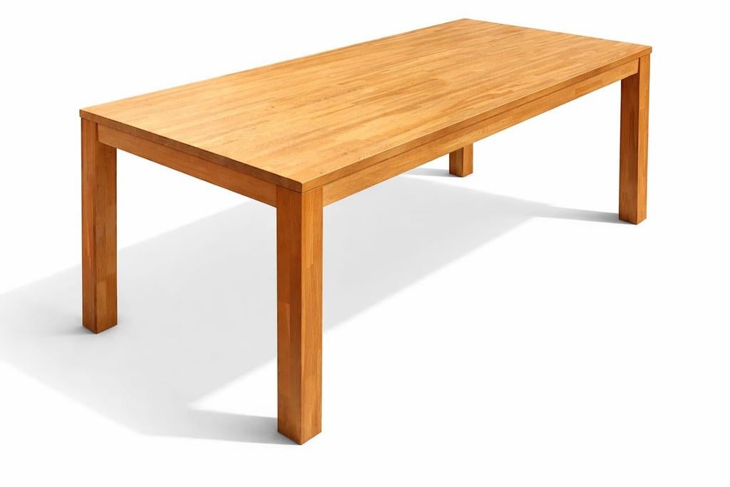 eettafel eiken 200 X 90, Ophalen, Gebruikt, Eikenhout, 50 tot 100 cm