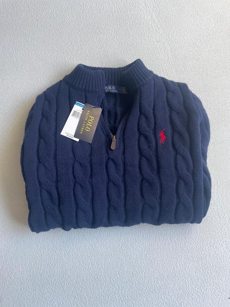 Polo Ralph Lauren Kabelgebreide Trui - Nieuw met label, Ophalen of Verzenden, Nieuw, Maat 48/50 (M), Blauw