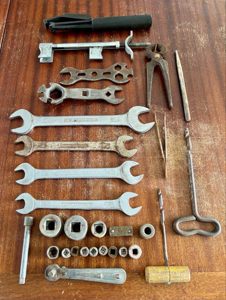 Vintage Gereedschap Set - Engelse maten, Ophalen of Verzenden, Gebruikt