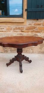 antieke ovale schaaktafel notenhout wielen(plantentafel, Ophalen of Verzenden