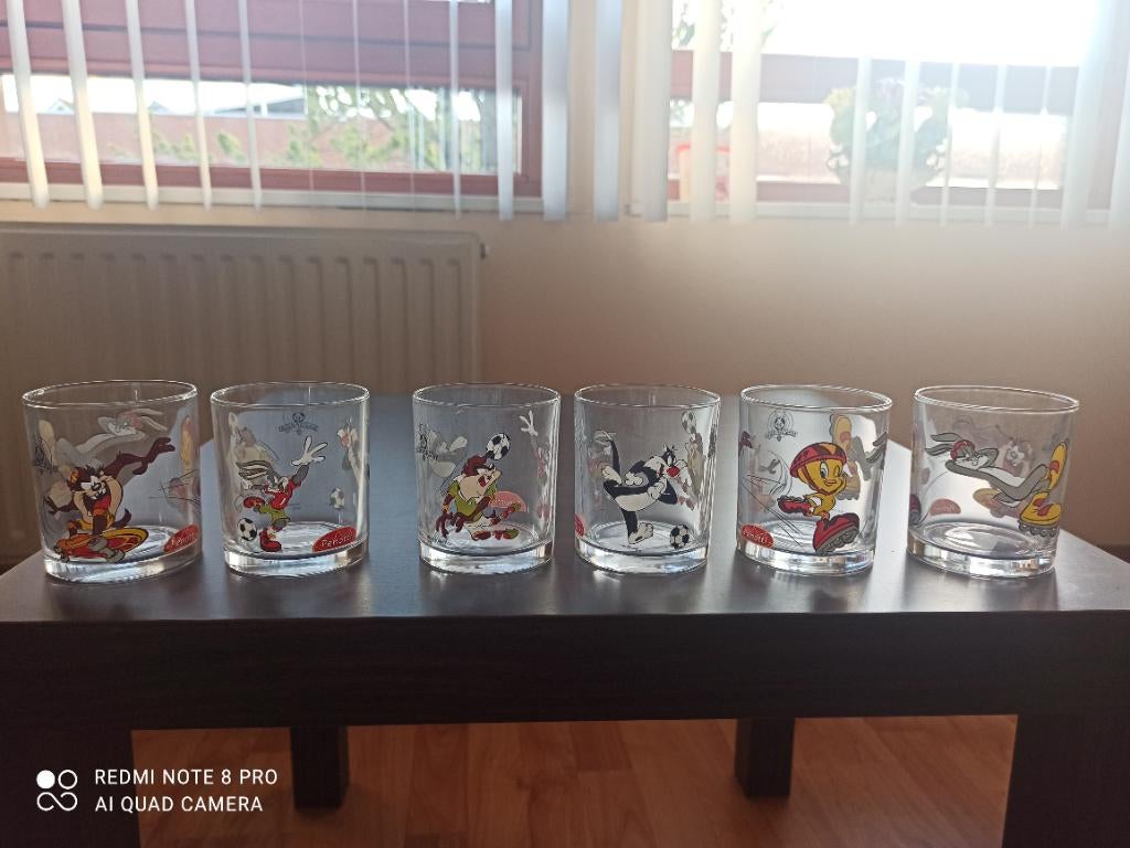 Vintage nieuwe glazen Looney Tunes Penotti 6 stuks nieuw, Ophalen, Nieuw, Overige typen
