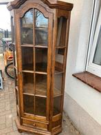 Vintage vitrine kast ( hoek ) ., Huis en Inrichting, Kasten | Vitrinekasten, Ophalen, Zo goed als nieuw, 25 tot 50 cm
