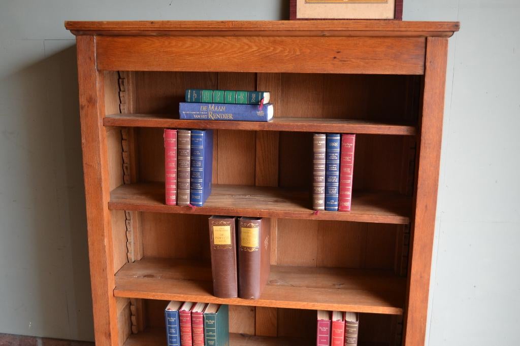 Prachtige antieke eiken houten Art Deco boekenkast., Verzenden