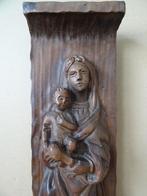 Antiek of vintage Mariabeeld houten Mariabeeld wandbeeld49cm, Ophalen of Verzenden