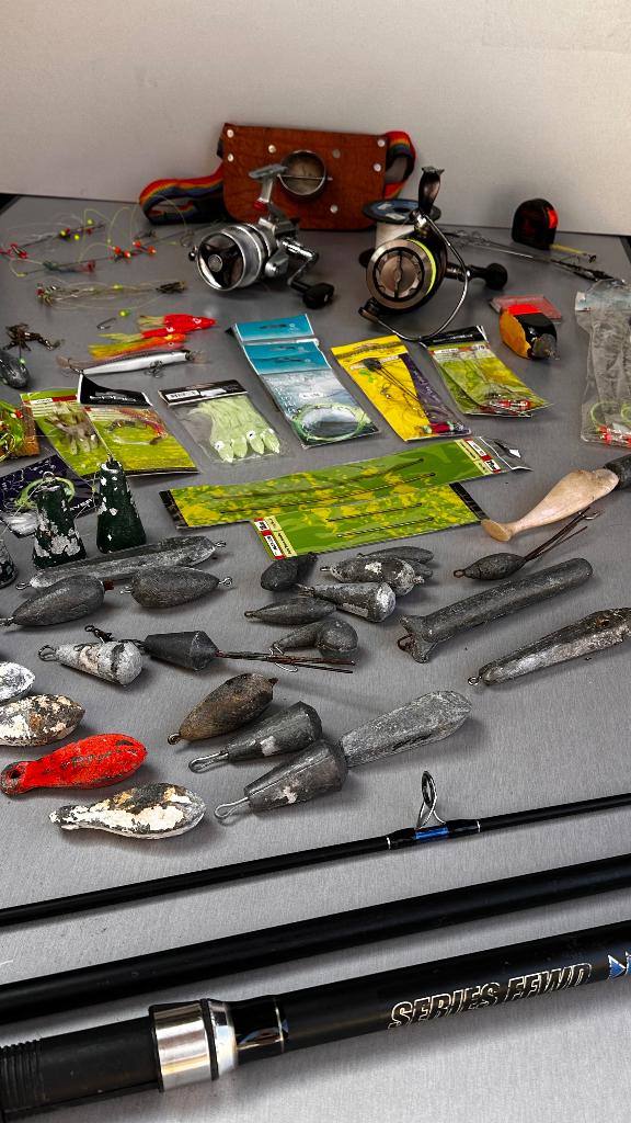 Complete strand- en zeevis set met hengel en molens, Ophalen, Gebruikt, Complete set