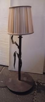 Hollywood Regency Tafellamp, jaren '60 - Messing & Stof, Gebruikt, 50 tot 75 cm, Ophalen of Verzenden, Stof