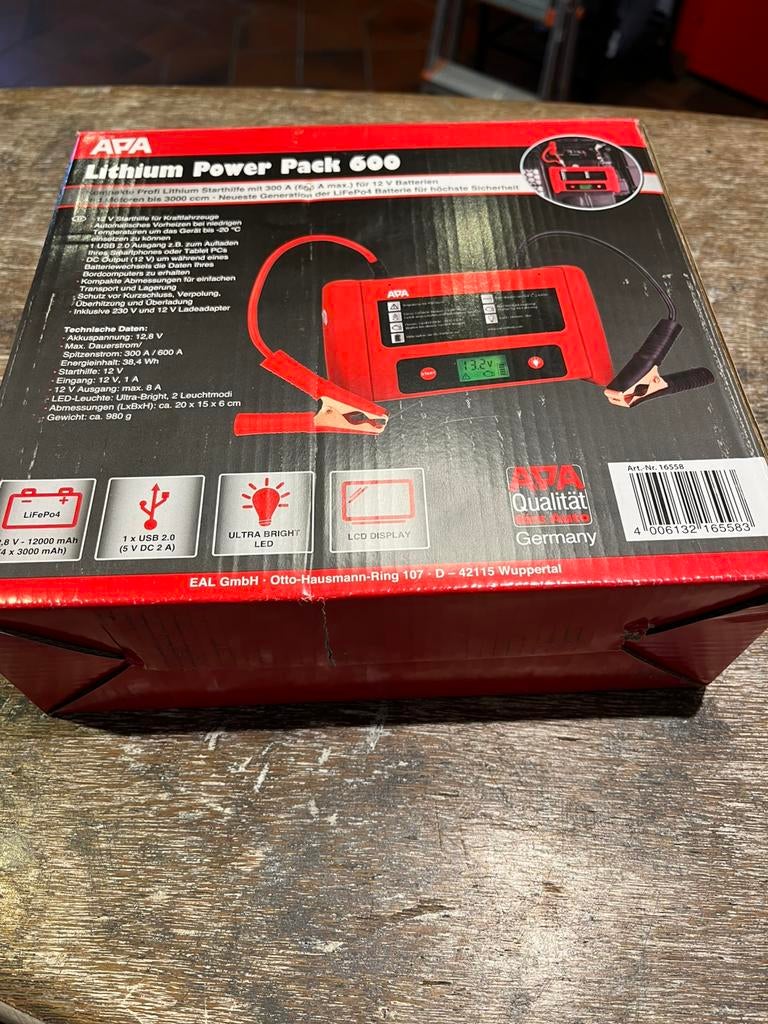 APA Lith. Power Pack 600 12V Prof. Starthulp NIEUW, Info@apa.nl, Nieuw, Ophalen of Verzenden, Bic 1, 5657, Eindhoven