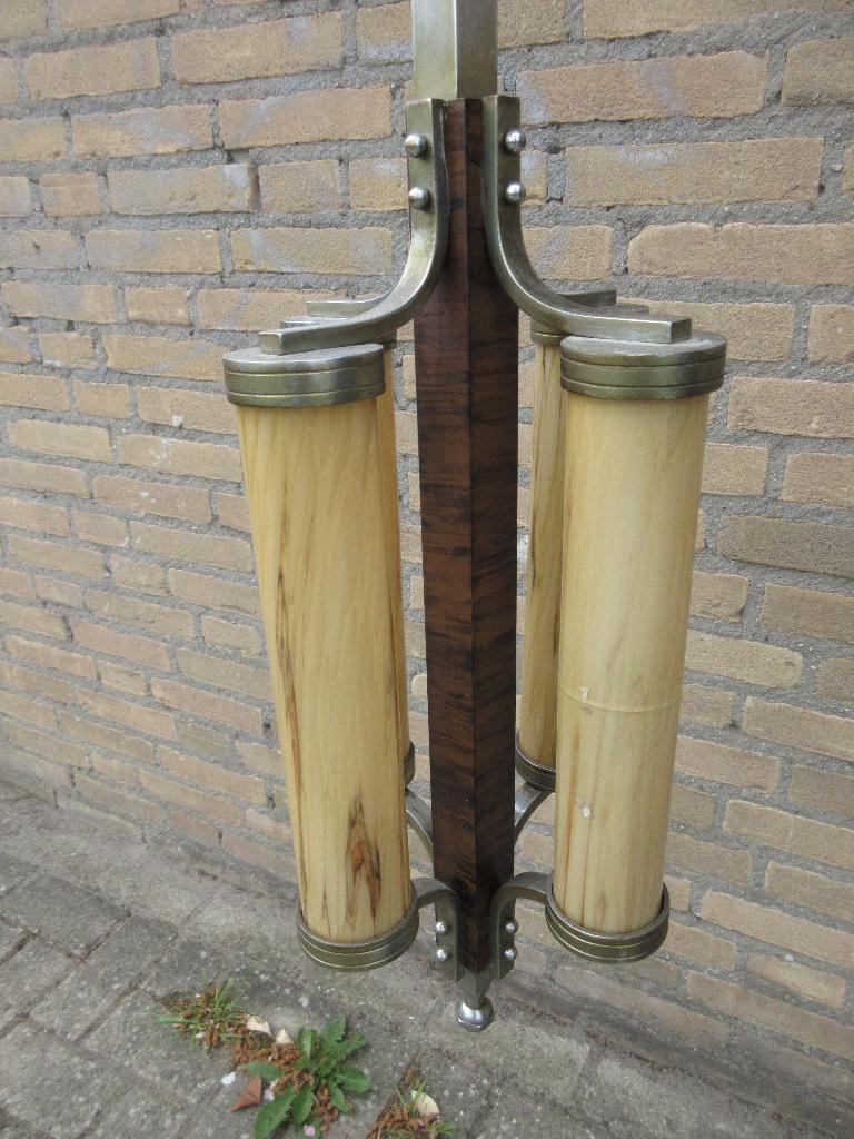 Antieke art deco lamp hanglamp met glazen kelken, Antiek en Kunst, Ophalen of Verzenden
