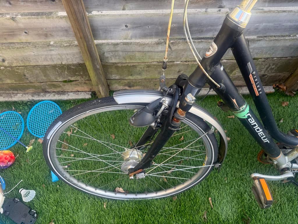 Grandeur damesfiets met versnellingen en fietstassen, Velgrem, Ophalen, Overige merken, 53 tot 56 cm