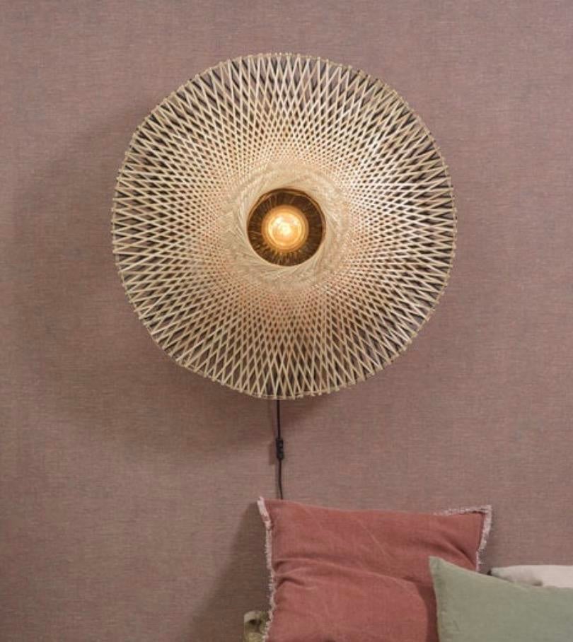 Good & Mojo Kalimantan wandlamp incl. lichtbron, Ophalen, Zo goed als nieuw, Hout