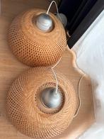 2 Bamboe Hanglampen IKEA - Eén zonder plafondkap, Ophalen, Japandi, Gebruikt, Minder dan 50 cm