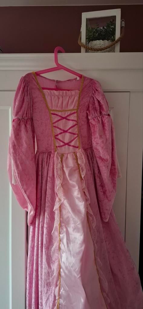 Roze prinsessenjurk met hoepel, maat 116-128, Ophalen of Verzenden, Zo goed als nieuw, Meisje, Jurk of Rok