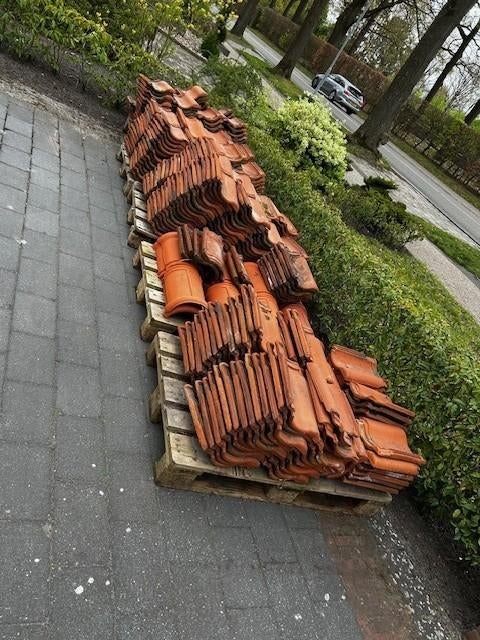 Oude rode dakpannen J. Meuwissen, Ophalen, Gebruikt, Steen of Klei, 15 m² of meer