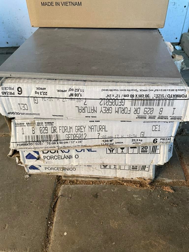 4m2 Durstone vloertegels grijs, Ophalen, 60 cm of meer, Keramiek, Nieuw