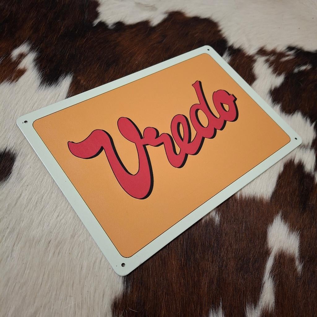 Vredo - Unieke metalen wandplaat, Metaal, 30 cm, Met ophangsysteem, Meerkleurig