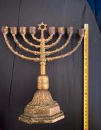 Oude messing bronzen menora, Antiek en Kunst, Ophalen of Verzenden, Koper of Brons