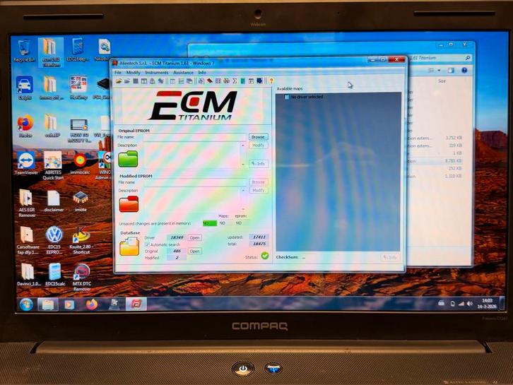 Compaq Laptop met Abrites, Delphi, ECM Titanium, Davinci, Computers en Software, Desktop Pc's, Gebruikt, Onbekend, HDD, Minder dan 4 GB