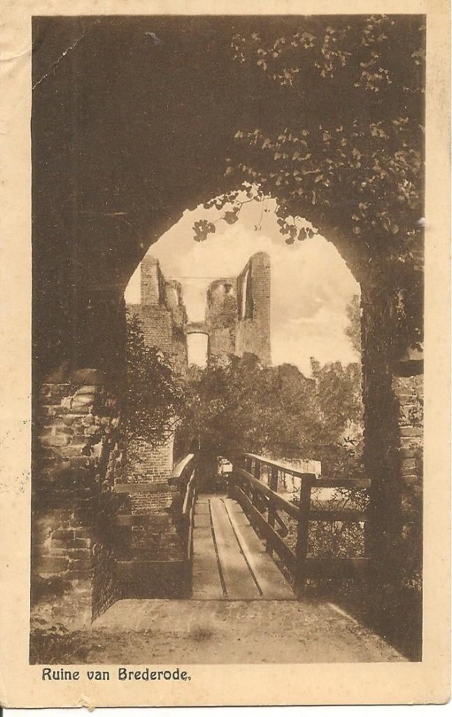 Santpoort Ruïne van Brederode., Ophalen of Verzenden, 1920 tot 1940, Gelopen, Noord-Holland