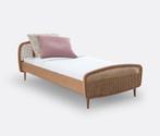 Kinderbed met webbing rotan hoofdboard en twee matrassen, Kinderen en Baby's, Kinderkamer | Bedden, Ophalen, 85 tot 100 cm, Zo goed als nieuw